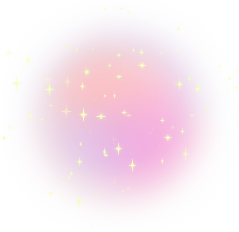 Blurred gradient circle with glitter star